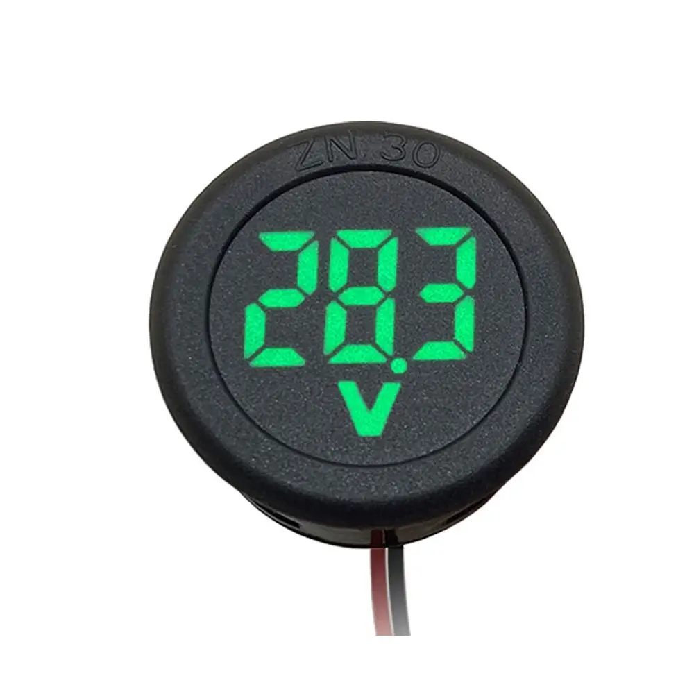 DC5-100V Digital Voltmeter LED Digital Display Circular Voltmeter Car Voltage Current Meter Volt Detector Tester Monitor Panel
