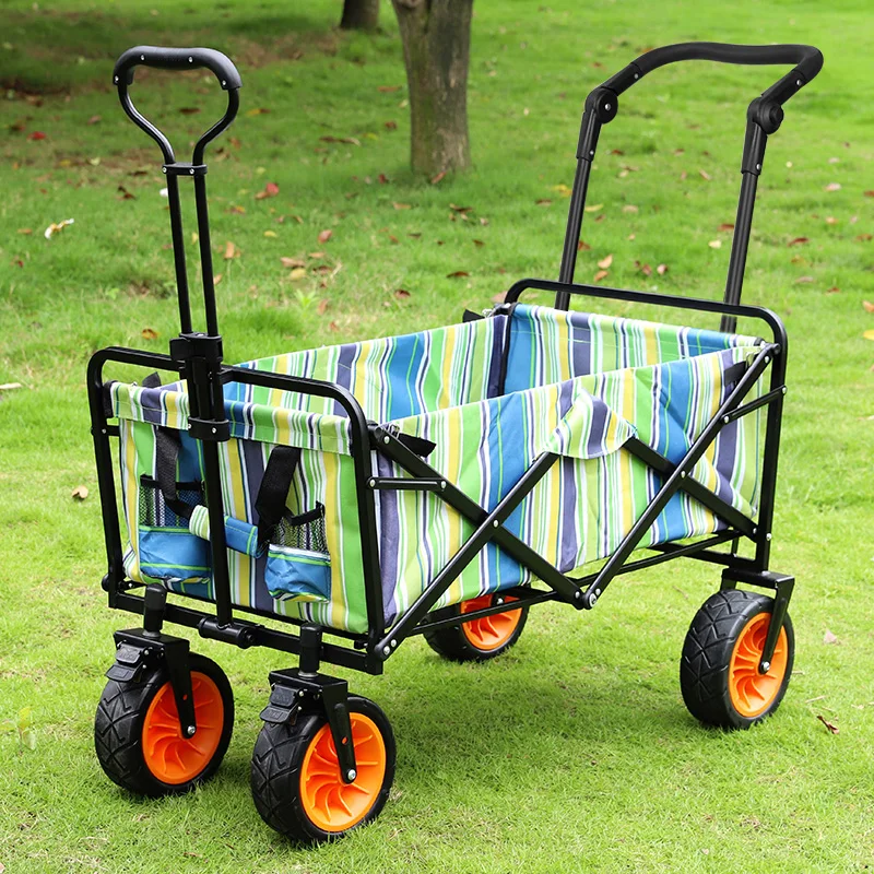 Outdoor Four-wheel Folding Portable Photography Trolley Trolley Rod Beach Fishing Shopping Grocery