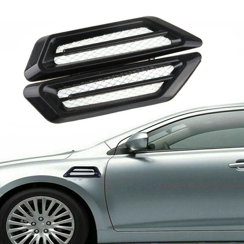 NEW Black Universal Car Auto Air Flow Fender Side Mesh Vent Decoration Sticker NEW Black Universal Car Auto Air Flow Fender Side Mesh Vent Decoration Sticker
