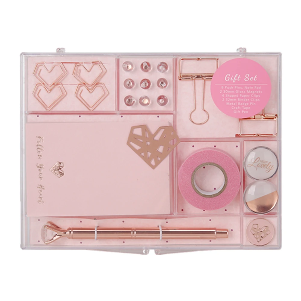 Rose Gold Stationery Gift Set Creative Office Supplies Collector Pen