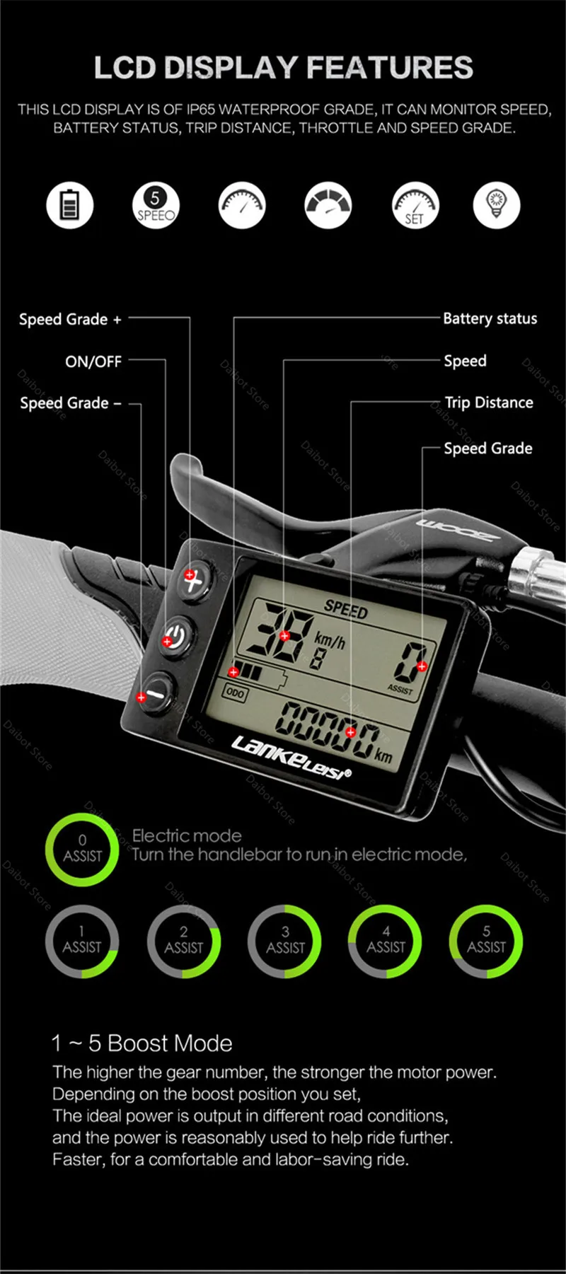 XT2000 Electric Bike Bicycle Two Wheeled Electric Bicycles 20 Inch Off Road Tires Adults Electric Scooter 500W 48V (37)