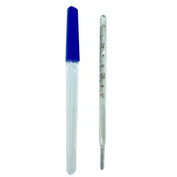 

1Pcs Baby Glass Clinical Thermometer Mercurial Flat Body Temperature Measuring Instrument Yellow Mercury Glass Thermometer
