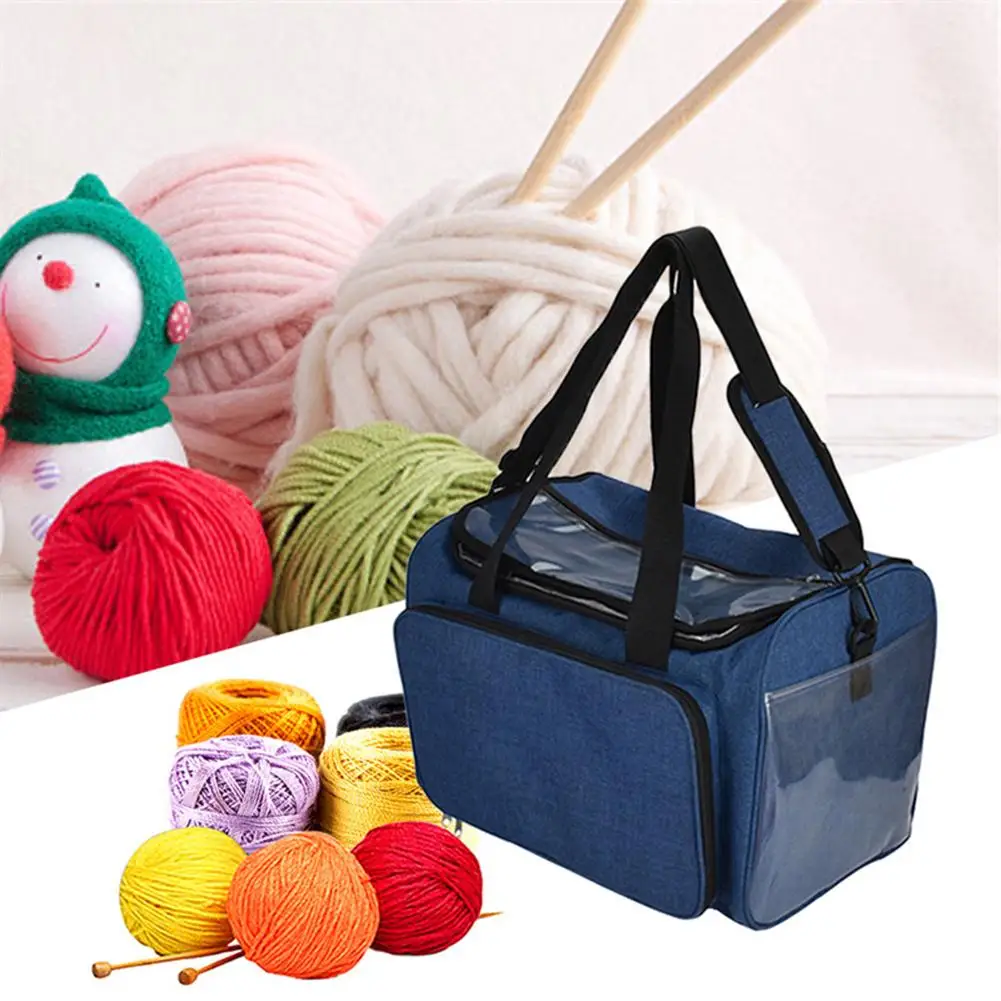 Multifunctional Inner Divider Knitting Bag Thread Crochet Hooks Needles Storage Travel Handbag Home Sewing Supplies Tote | Дом и сад