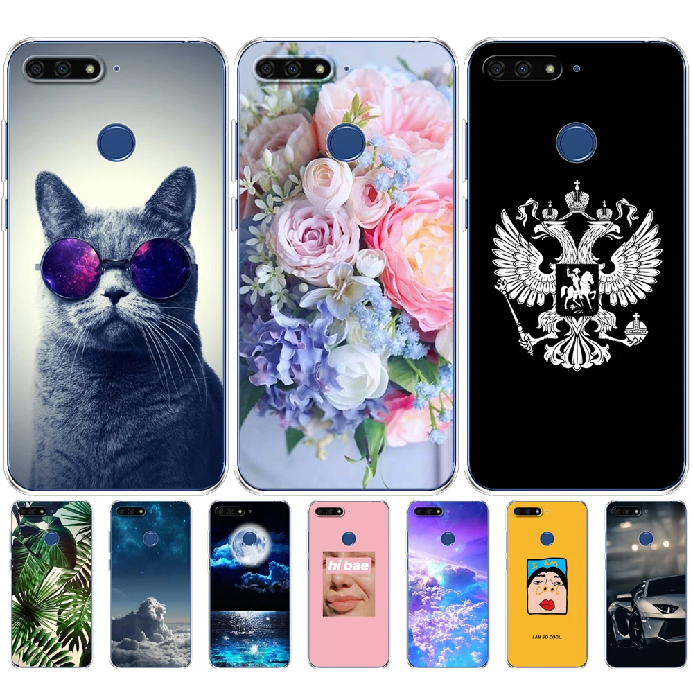 Силиконовый чехол для Huawei Честь 7C 5 7 дюймов на заднюю панель из ТПУ защитный