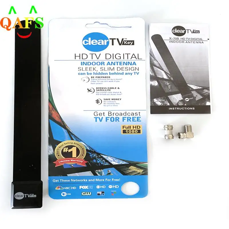 Clear HD TV KEY FREE HDTV Digital TV Indoor Antenna Ditch Cable As Seen On TV 