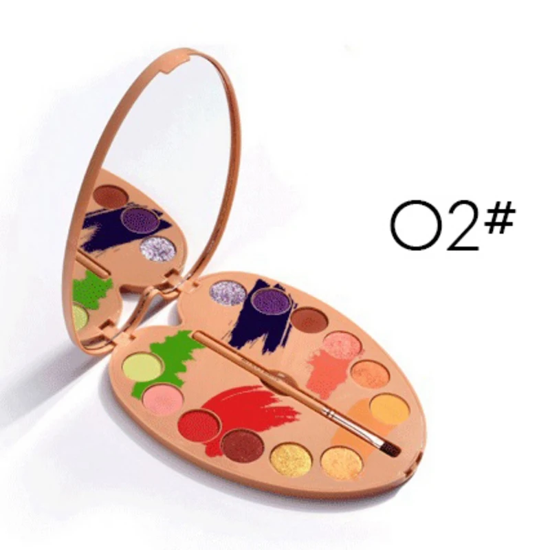 Mashed Potato Wet Eye Shadow Palette Waterproof 12-color Eye Shadow Highlighter Palette Pro - Color: A2