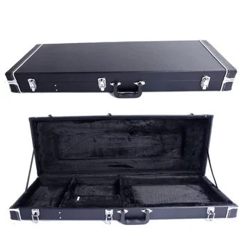 

Protable Electric Guitar Square Hard Case Silver Hardware and Lock Guitar Accessories
