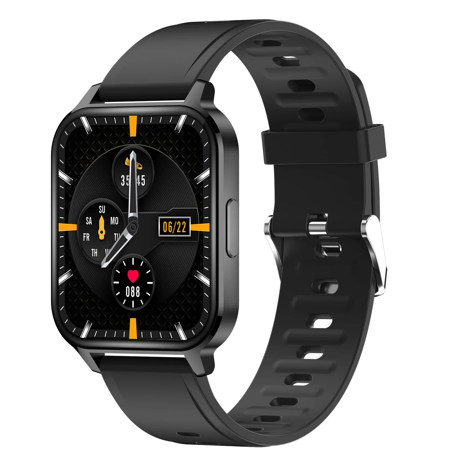 Q18 Black Smart Watch Full Touch Fitness Tracker Blood Pressure Clock