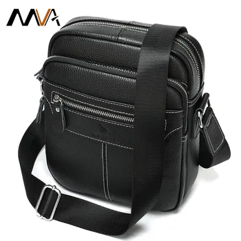 

MVA Genuine Leather Men Shoulder Bag Fashion Leisure Business Men's Crossbody Cross Body Messenger Bags Zipper For Male Man