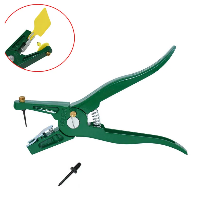 1pcs Ear tag pliers Animal Control Device Green Metal ear thorn tongs Swine Cow Sheep Rabbit Identification tool Animal Ear Pliers
