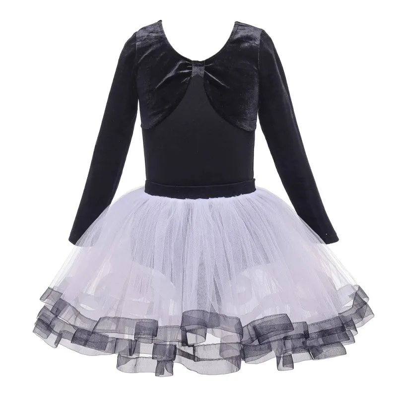 

Kids Girls Long Sleeve Ballet Dancer Leotard Tutu Dress Gymnastics Dancing Wear Performance Dance Costumes Clothes Set 3-12T