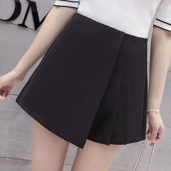 Однотонная плиссированная юбка с высокой талией шорты 2019 весна-лето
