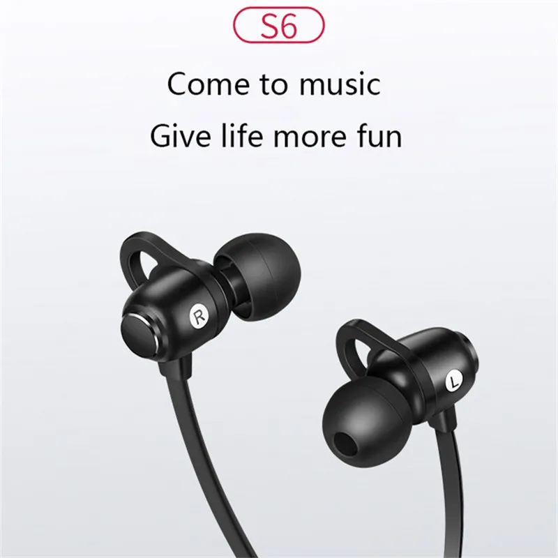 S6 Neckband Wireless Bluetooth Earphone Sport headset with Microphone For iPhone 7 8 X samsung xiaomi huawei android