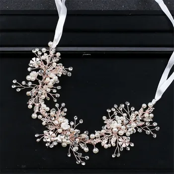 

Leaf Hair Band Handmade Tiara Bridal Jewelry Crystal Flower Hair Accessory