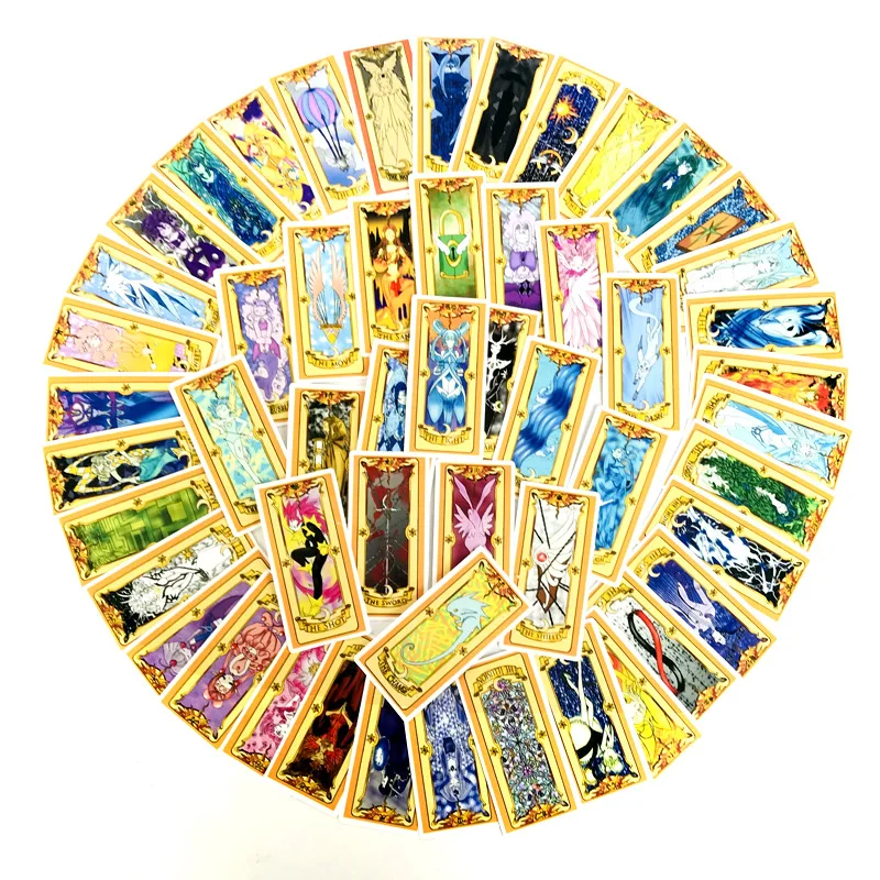 Anime Stickers Cartoon Stickers Colorful Stickers Decorative Stickers Kawaii Stickers 50Pcs Cardcaptor Sakura Magic Stickers Cosplay Playing Game Prop Cards Toys