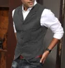 Casual Mens Brown Vest Silver Slim Fit V Neck Tuxedos School Party Green Waistcoat For Wedding Banquet Nightclub 6