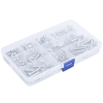 

New 150Pcs M5 Stainless Steel Button Head Hex Socket Head Cap Bolts Screws Nuts Assortment Kit