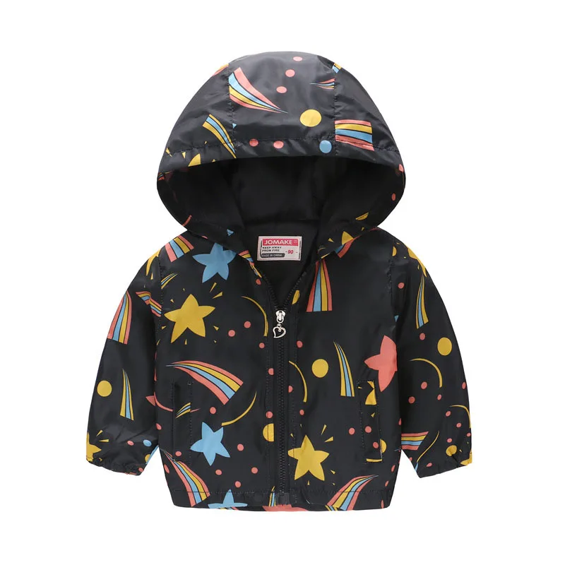 Детский плащ для маленьких мальчиков, детская многоцветная куртка с принтом динозавра, вечерние куртки для мальчиков, кардиган на молнии с принтом звезды