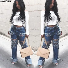JAYCOSIN Джинсы женские с дырками и карманами, с кисточками, с высокой талией, джинсы повседневные, деним, прямые штаны, новинка, горячая Распродажа, джинсы для мам 1207
