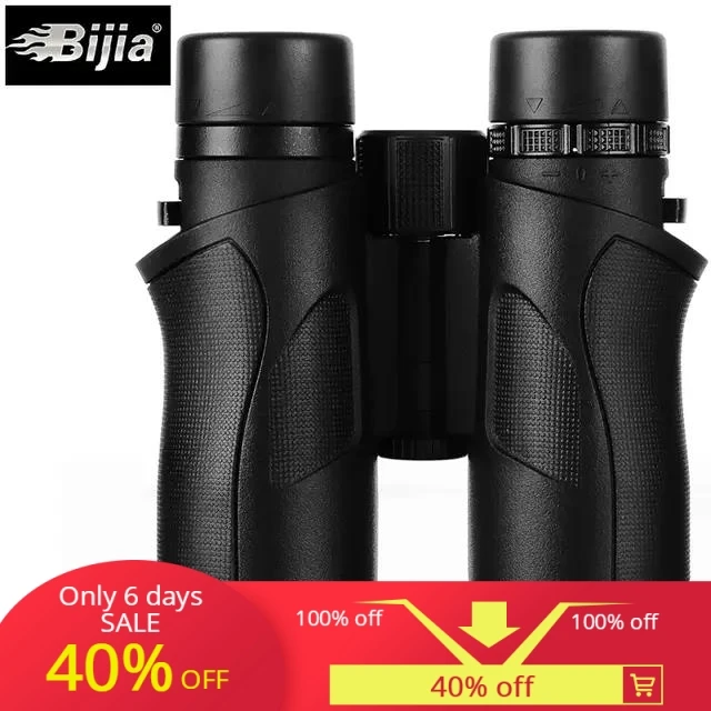 BIJIA 10x42 бинокль для гостиной водонепроницаемый высокой мощности BAK4 призма HD телескоп черный с шейным ремешком для переноски Jumelles охотничьи инструменты