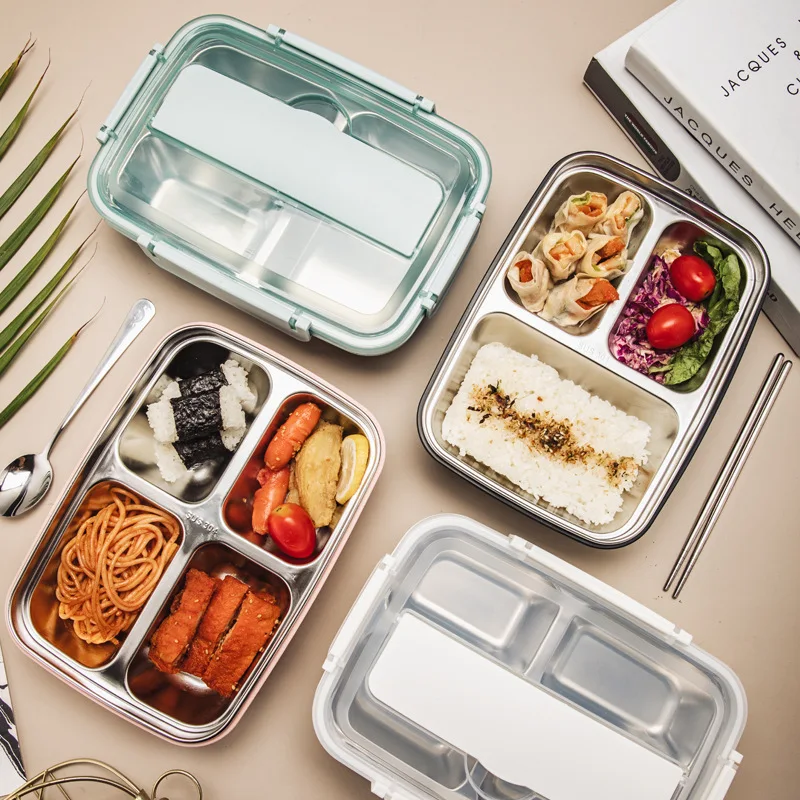 Bento Ланч-бокс с ложкой палочками для еды, контейнер для хранения еды, контейнер для салата, коробка для сэндвича, упаковочная коробка для закусок