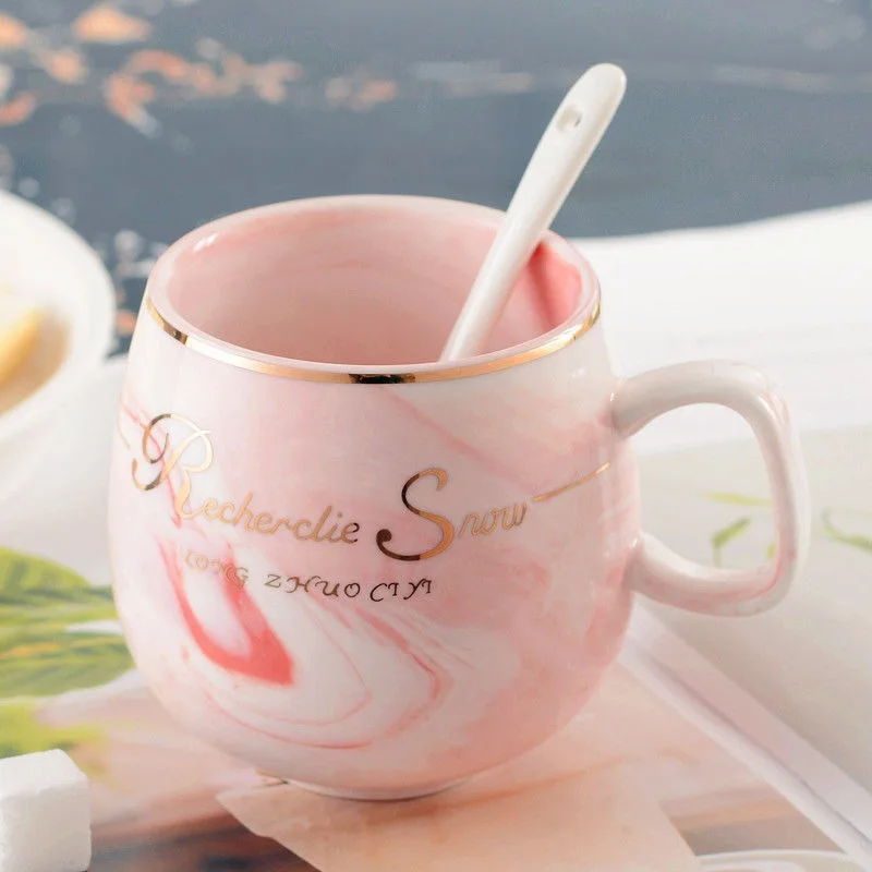 

Marbled Ceramic Mug Student 300ml Large Capacity Coffee Cup Idea