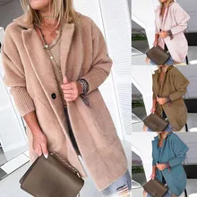 Женская верхняя одежда, пальто, Дамское теплое пальто, куртка с лацканами, зимняя длинная верхняя одежда, топы, модная женская повседневная куртка, топы M840