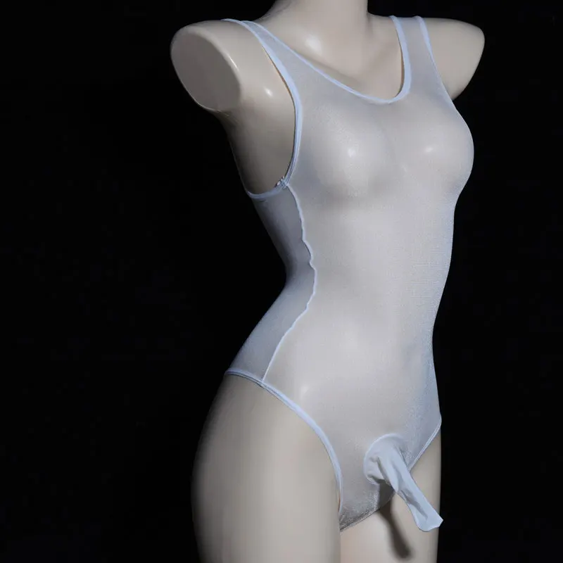 Lingerie Exotic Bodysuit Homme Jockstraps Sissy Sheer Panties For Men Oil Glossy Transparent Sexy Body Men Bodysuit Penis Sheath