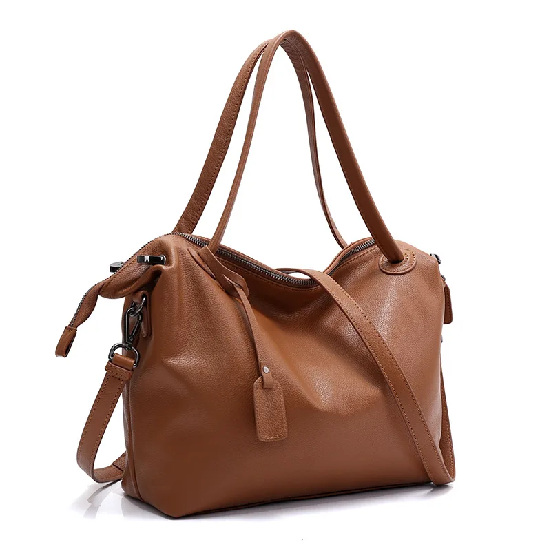 

New Style Tote Bag Simple Fashion Cowhide Leather Single-shoulder Bag Women's Handbag