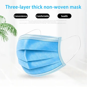 

Disposable Masks 10 20 30 40 50 PCS Mouth Mask 3-Ply Breathing Dustproof Non Woven Elastic Earloop Salon Adult Filter Face Masks