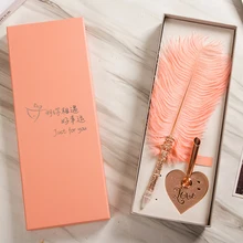Ensemble de stylos à plume, Design de mariage, calligraphie anglaise, style rétro, avec porte stylo en forme de cœur