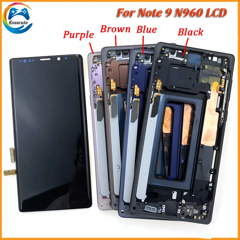 Супер AMOLED 6,4 ''ЖК-дисплей с рамкой для SAMSUNG GALAXY Note 9 Note9 N960D ЖК-дисплей с сенсорным экраном дигитайзер сборка