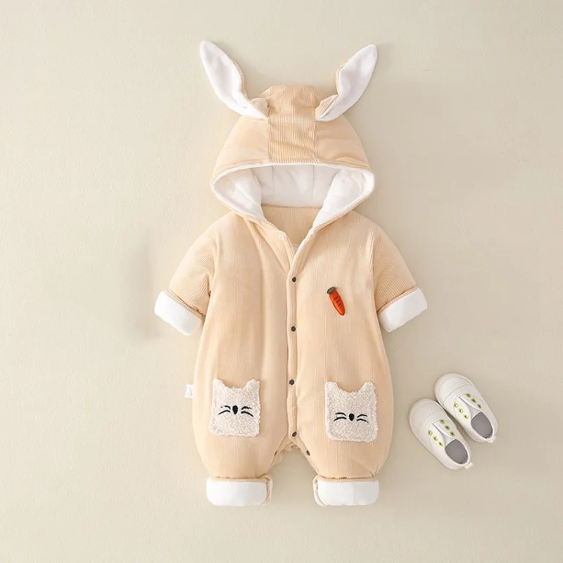 COOTELILI Panda  Infant Clothing Winter Baby Girls Clothes  Boys Rompers Warm New Born Baby Clothes Snow Jumpsuit Baby Coat (3)
