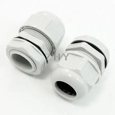 

M25X1.5 Type Graywhite Hard Plastic Waterproof Cable Gland Connector Head Pair