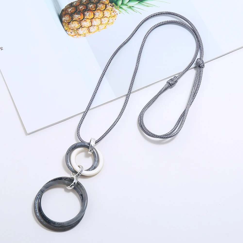 

Boho jewelry round acrylic Pendant Long rope chain necklace women gothic colar collares de moda 2019 vsco girl collier collar