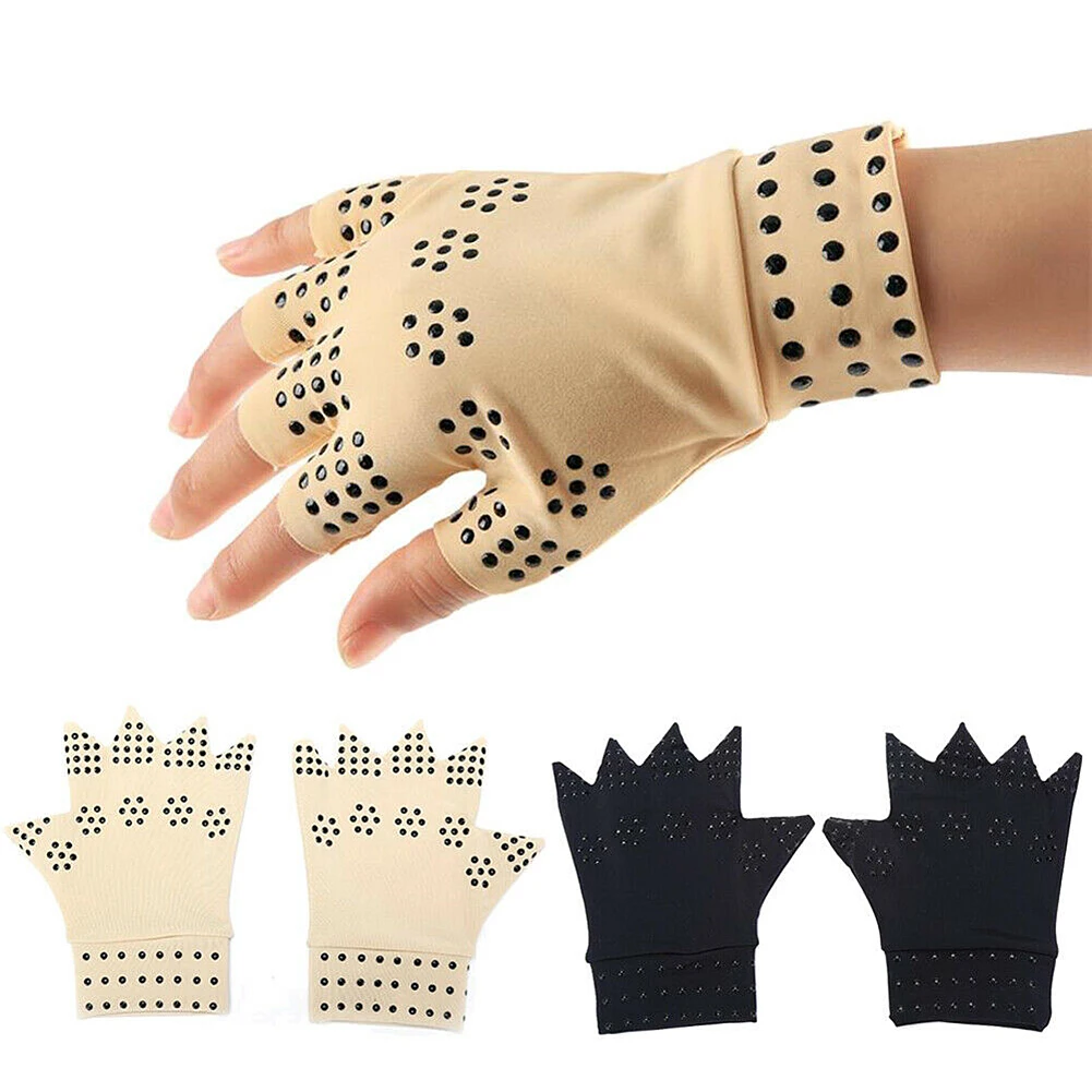 Adult Magnetic Therapy Half Finger Gloves For Arthritis Joint Pain Treat Fingerless Gloves for Decrease Arthritis Hand Pain Cau