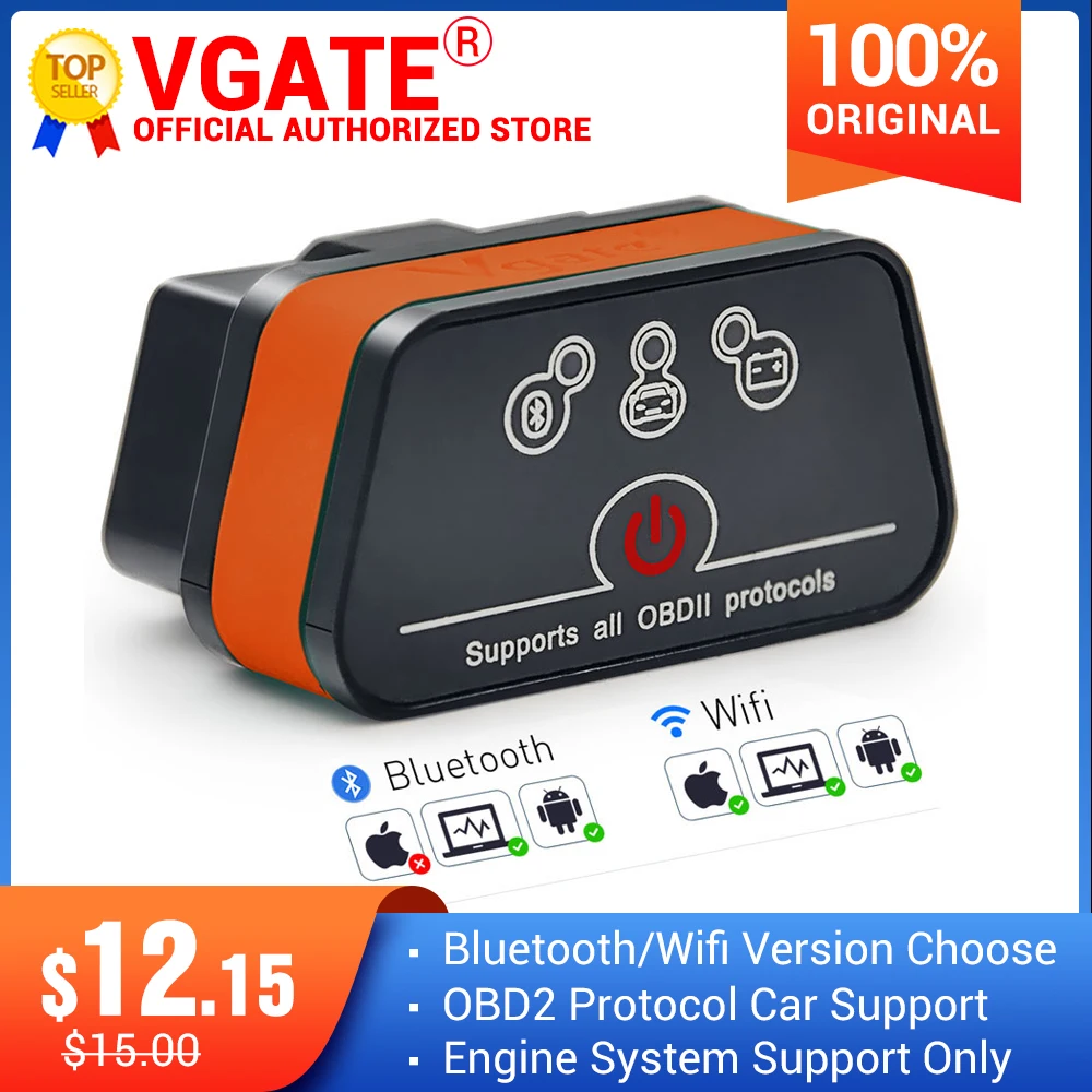 Lowered ELM327 Obd2 Code-Reader Automotive-Diagnostic-Scanner V2.1 Bluetooth Vgate Icar2 Android/pc/Ios 1874800254