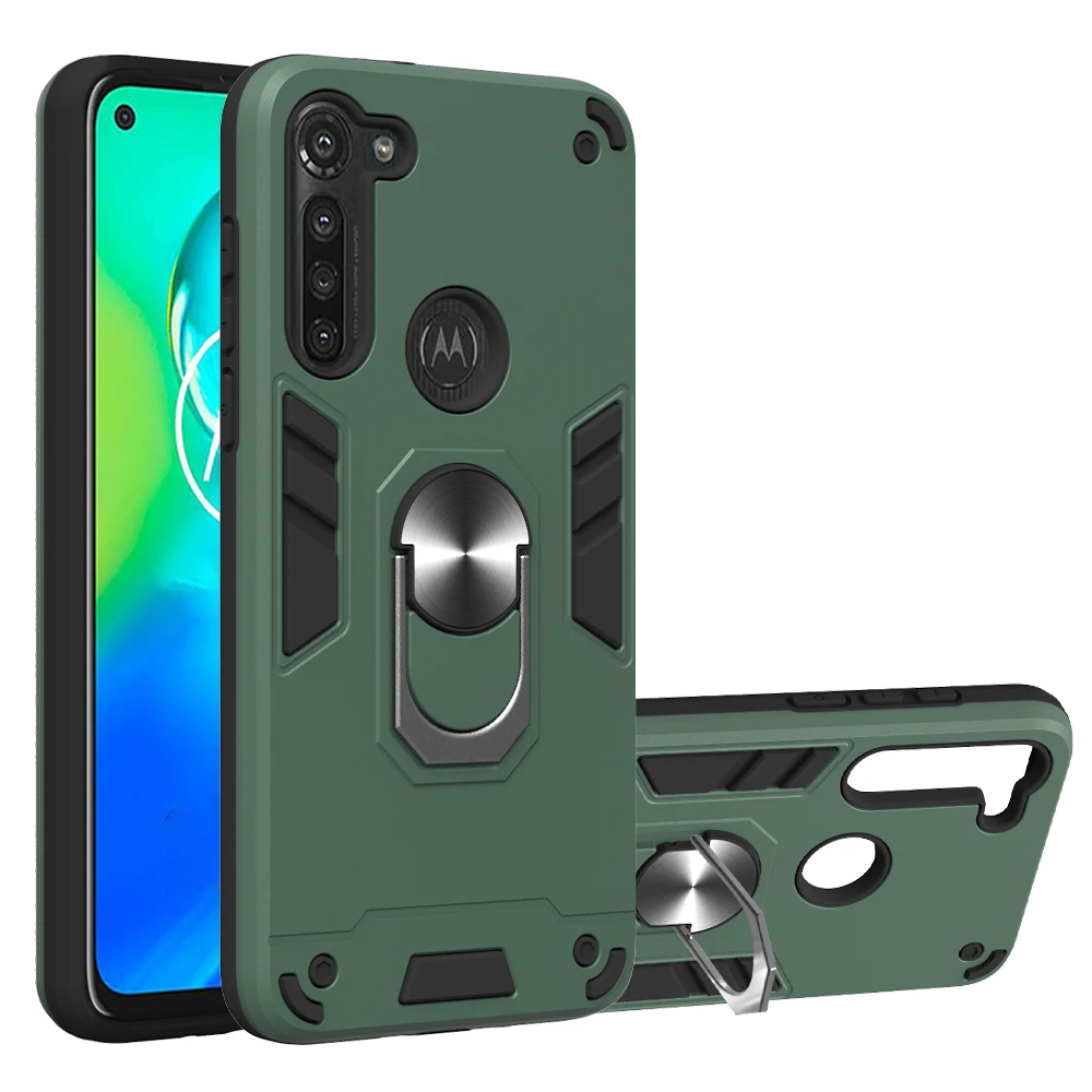Для Motorola Moto G8 Power футляр с подставкой кольцевой магнит противоударный чехол Броня