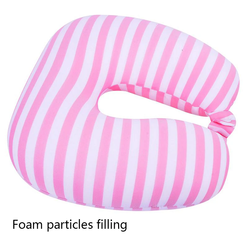 Подушка-массажер для шейного отдела, забота о здоровье, мягкая подушка с эффектом памяти, Ортопедическая подушка, латексная подушка для шеи, волокно, медленный отскок - Цвет: pink stripe