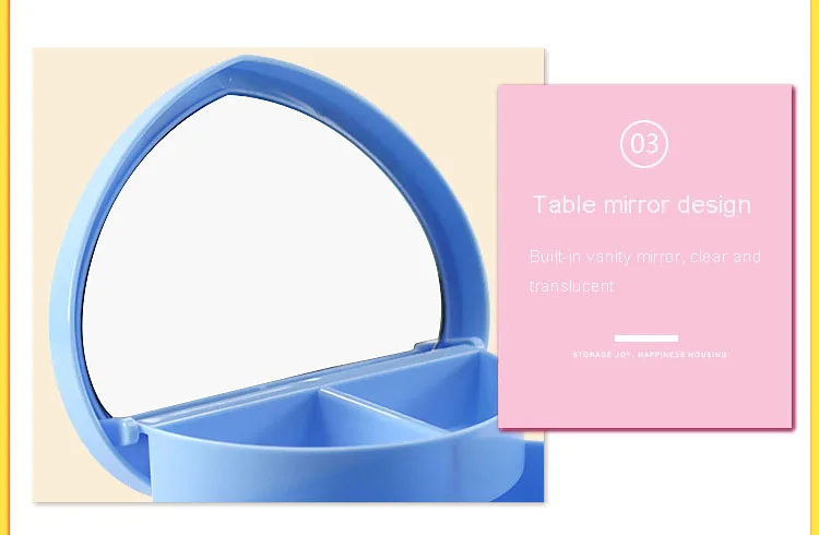 Girls Jewelry Box Heart-shaped children cartoon princess Cosmetic case cosmetics storage box necklace tiara box dressing mirror