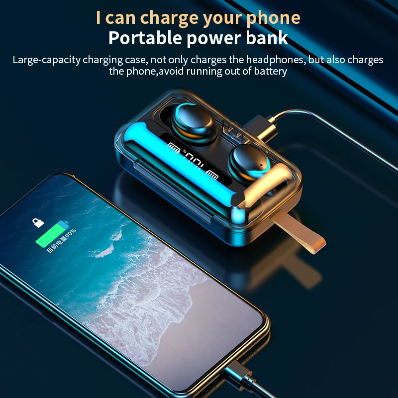 Bluetooth 5 0 Earphone 9D Stereo Mini Wireless Earbuds Wireless Headphones TWS Sport Waterproof Earphones For IPhone Android