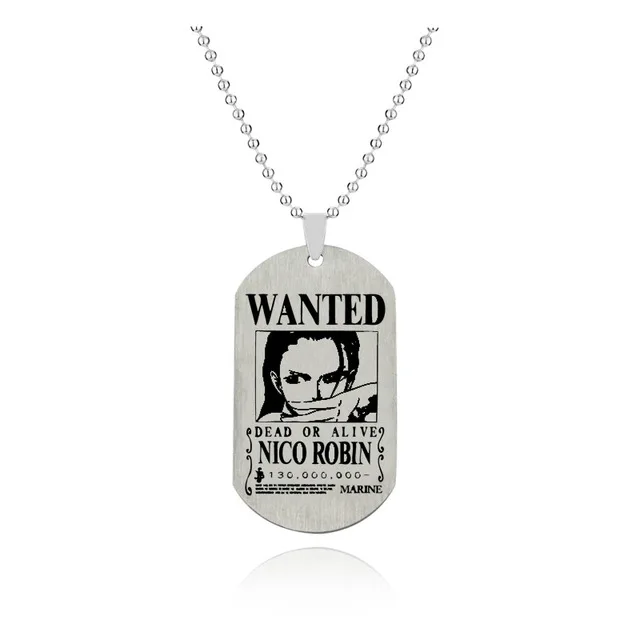 Anime One Piece Necklace Luffy Zoro Robin Chopper Warrant Pendant Necklace Men Women Anime Friendship Collier