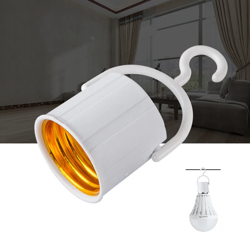 

E27 hook light plug base screw lamp holder for E27 emergency light bulb hook lamp holder with on/off