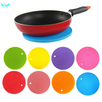 

Multifunctional Round Alveolate Non-Slip Heat Resistant Mat Coaster Cushion Place Mat Pot Holder Table Silicone Pad Dura