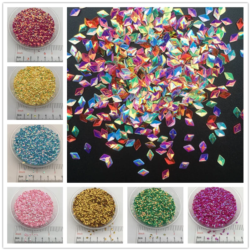 Sequins for crafts 20g 2*4mm 3D rhomb shape PVC loose paillettes for party craft DIY nail arts wedding decoration