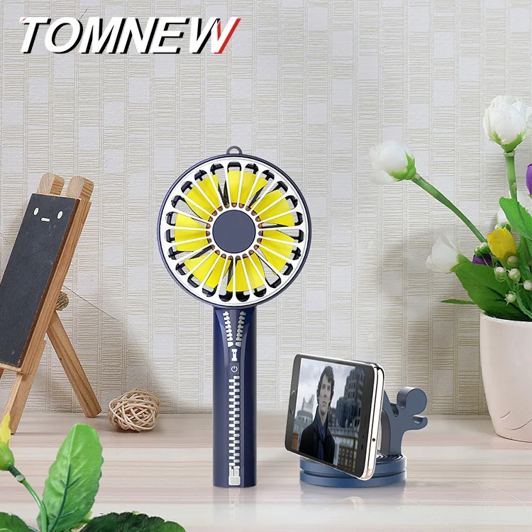 

Zipper Fan USB Mini Handheld Fan Mobile Power Portable Packed Mirror Bracket Base