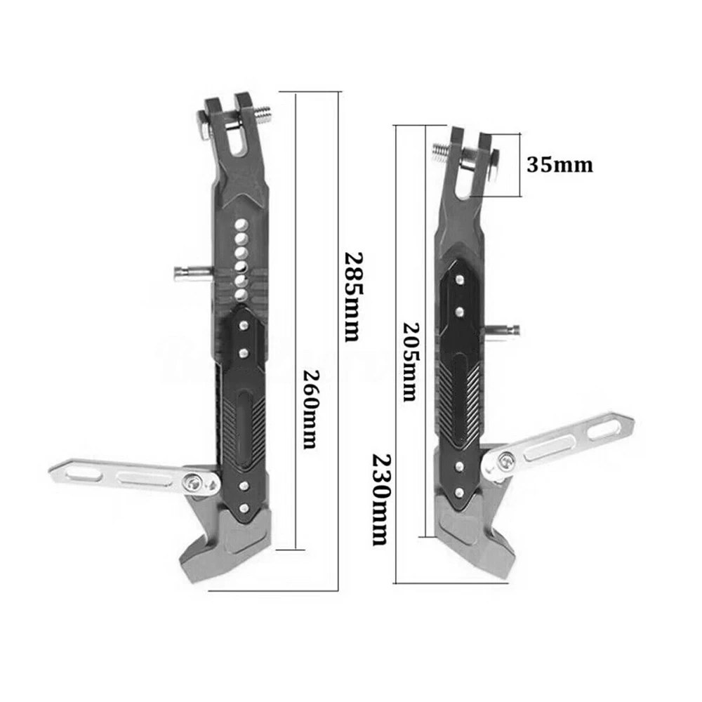 Motorcycles CNC Aluminum Alloy Adjustable Kickstand Kick Side Stand Motorcycle Scooter Street Standard For Motorcycle Universal