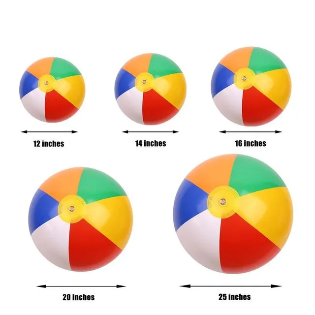 Summer Outdoor Inflatable Beach Ball Toy Fun Outdoor Beach Swimming Play Water 6-color Inflatable Ball Toy 12/14/16/20/25 Inches 6