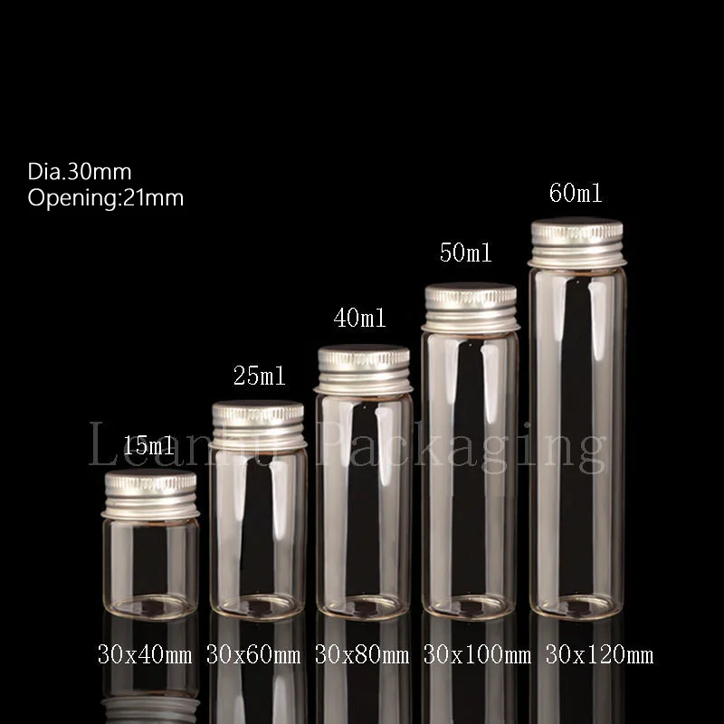 Dia. 33mm Empty Glass Display Tube With Cap Glass Jar containers Cosmetic Container Glass Container Vial Test Glass Tube