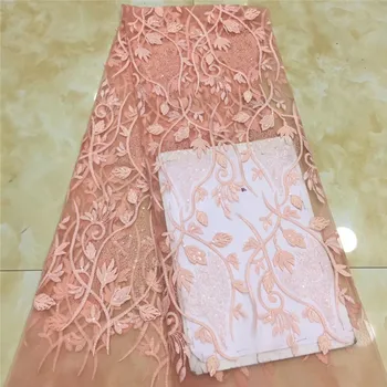 

African Tulle Mesh Lace Fabric High Quality Nigeria 6 Color Sequin Lace Fabric 2019 French Net Lace Fabric With Sequins xz82-734